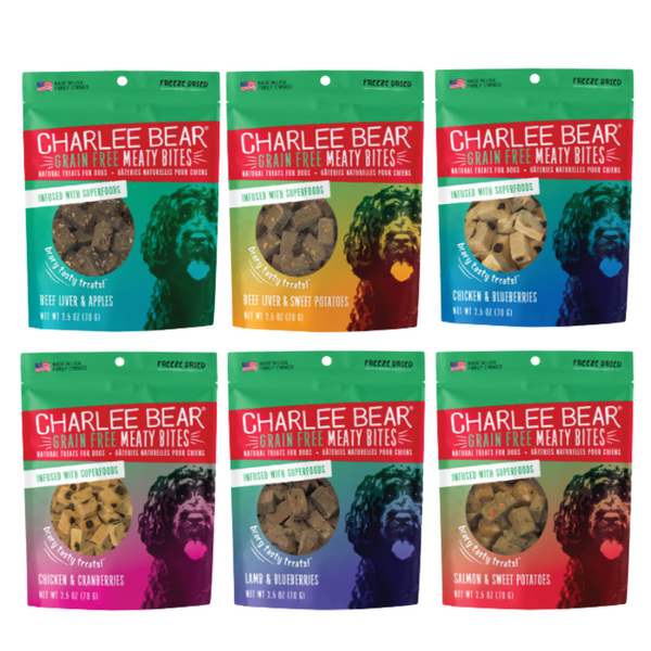 Charlee Bear Freeze-Dried Grain-Free Meaty Bites Dog Treats 2.5oz - Paw Naturals