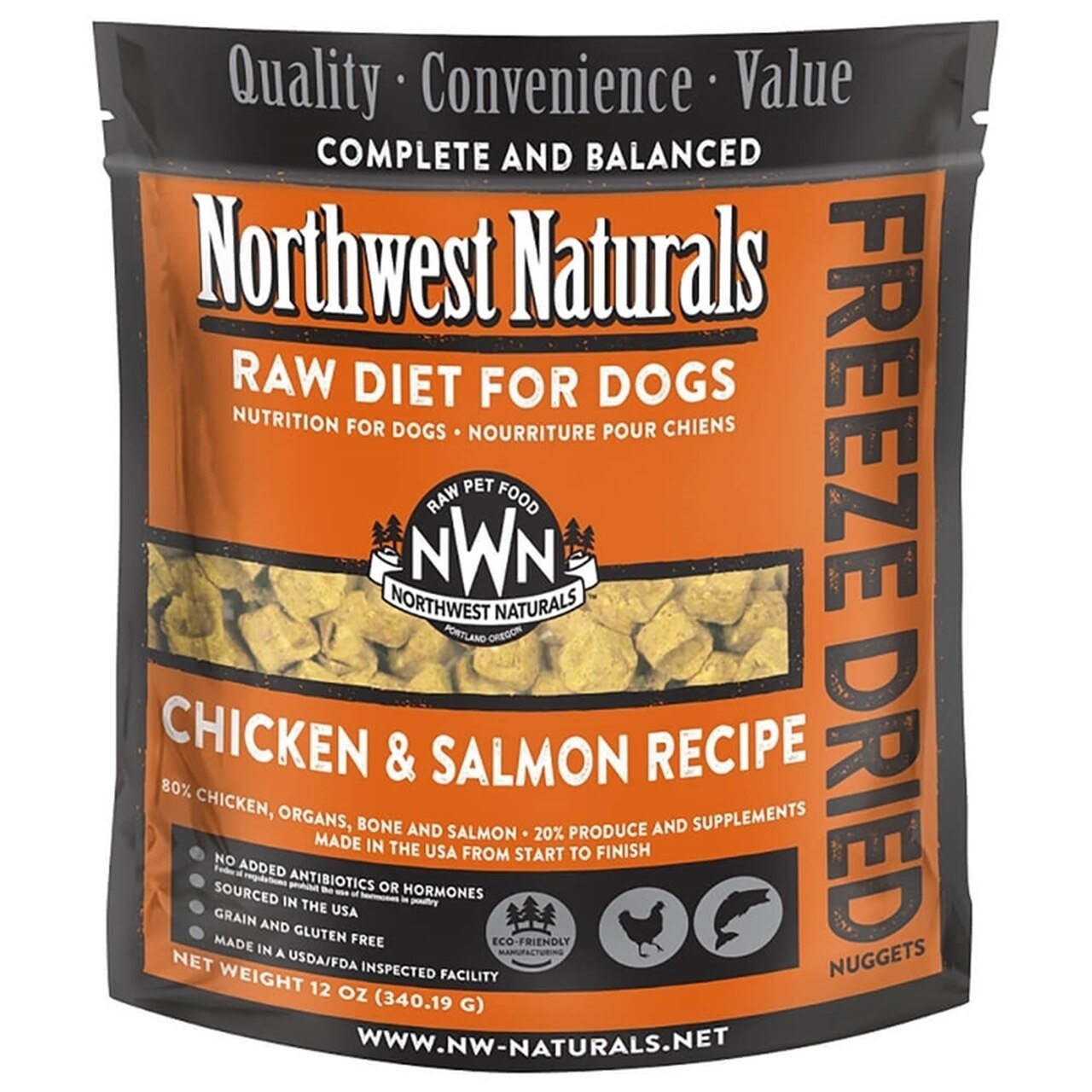 Northwest Naturals Raw Frozen Nuggets Dog Food 6LB Chicken & Salmon - Paw Naturals