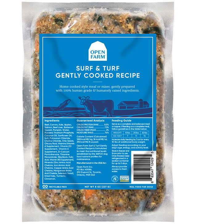 Open Farm Gently Cooked Frozen Dog Food Surf & Turf / 8oz - Paw Naturals
