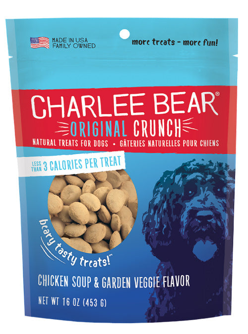 Charlee Bear Original Crunch 16oz Dog Treats Chicken Soup & Garden Veggie - Paw Naturals