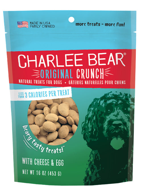 Charlee Bear Original Crunch 16oz Dog Treats Cheese & Egg - Paw Naturals