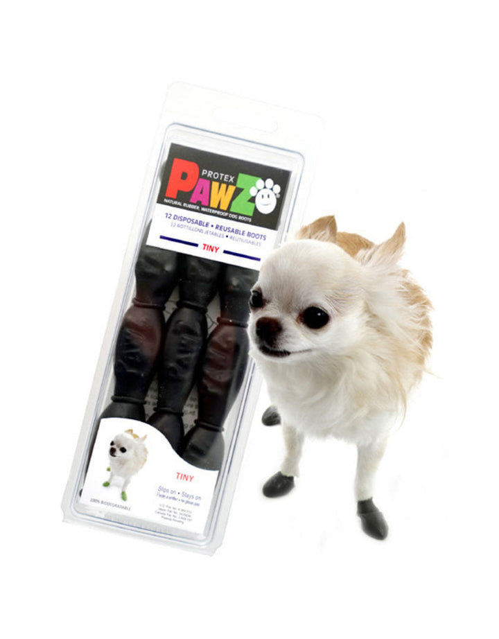 Pawz Black Rubber Dog Boots 12pk Tiny - Paw Naturals