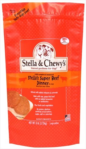 Stella & Chewy's Stella's Super Beef Dinner Patties Raw Frozen Dog Food 6lb - Paw Naturals