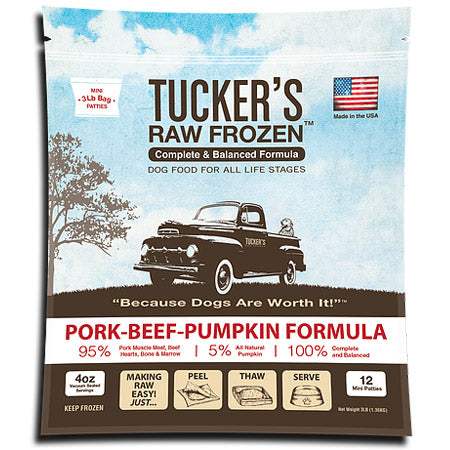Tucker's Pork, Beef, & Pumpkin Raw Frozen Dog Food 3lb - Paw Naturals