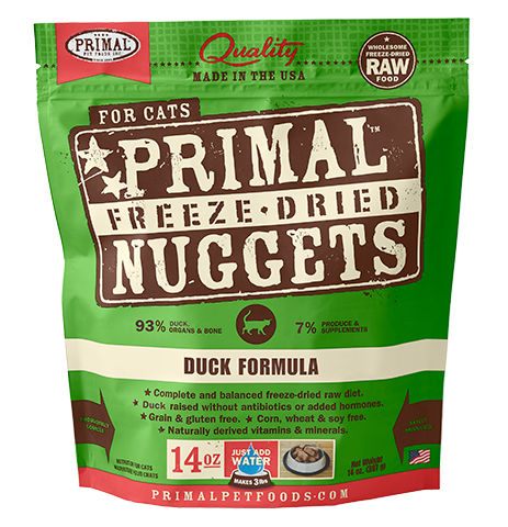 Primal Raw Freeze-Dried Duck Cat Food 14oz - Paw Naturals