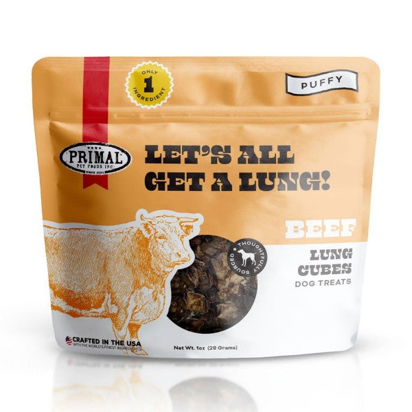 Primal Let's All Get A Lung Dehydrated Treats 1oz Beef - Paw Naturals