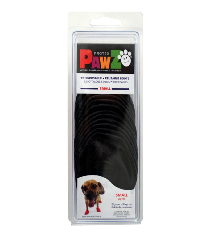 Pawz Black Rubber Dog Boots 12pk XS - Paw Naturals