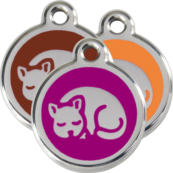 Red Dingo Enamel Small Cat ID Tags 1kt - Kitty / Black - Paw Naturals
