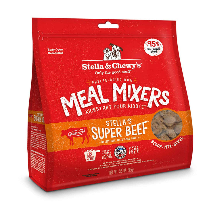 Stella & Chewy's Meal Mixer Stella's Super Beef Raw Freeze-Dried Dog Food 3.5oz - Paw Naturals