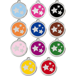 Red Dingo Enamel Pet ID Tag - 1ST - Star Brown / Large - Paw Naturals