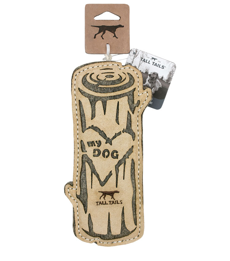 Tall Tails Natural Leather Love My Dog Log 9" Dog Toy