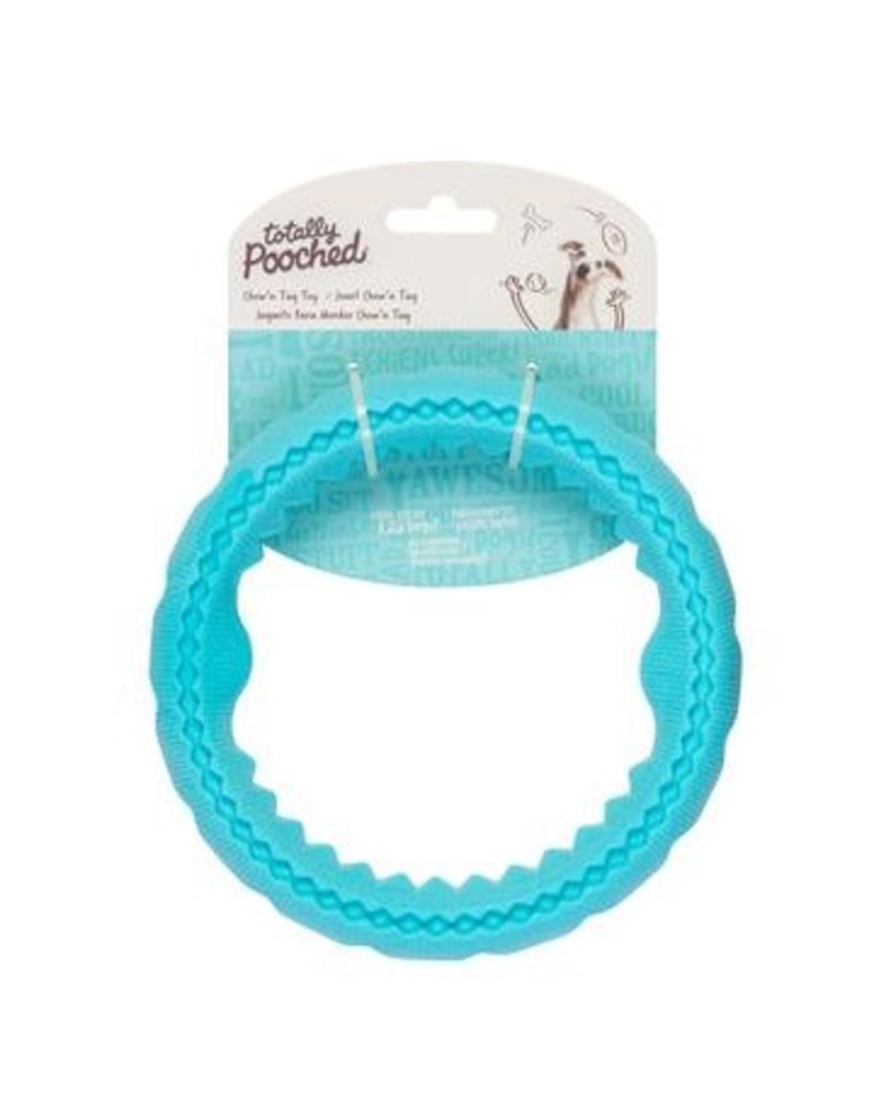 Messy Mutts Totally Pooched Chew Tug Ring Teal