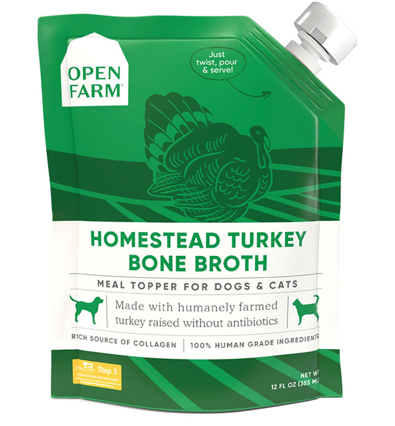 Open Farm Bone Broths for Dogs & Cats 12oz Paw Naturals