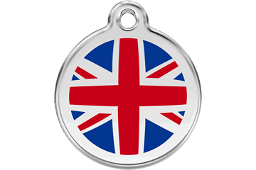 Red Dingo Enamel Pet ID Tag - 1UK - UK Flag Small - Paw Naturals